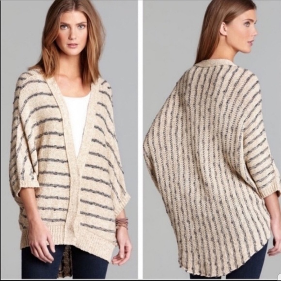 Navy Striped Cardigan Sweater 